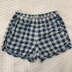 Madewell pull on checkered shorts, small